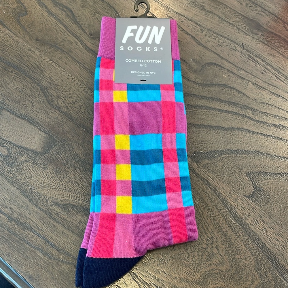 Color Block Striped Men’s Crew Socks Fun Socks Brand